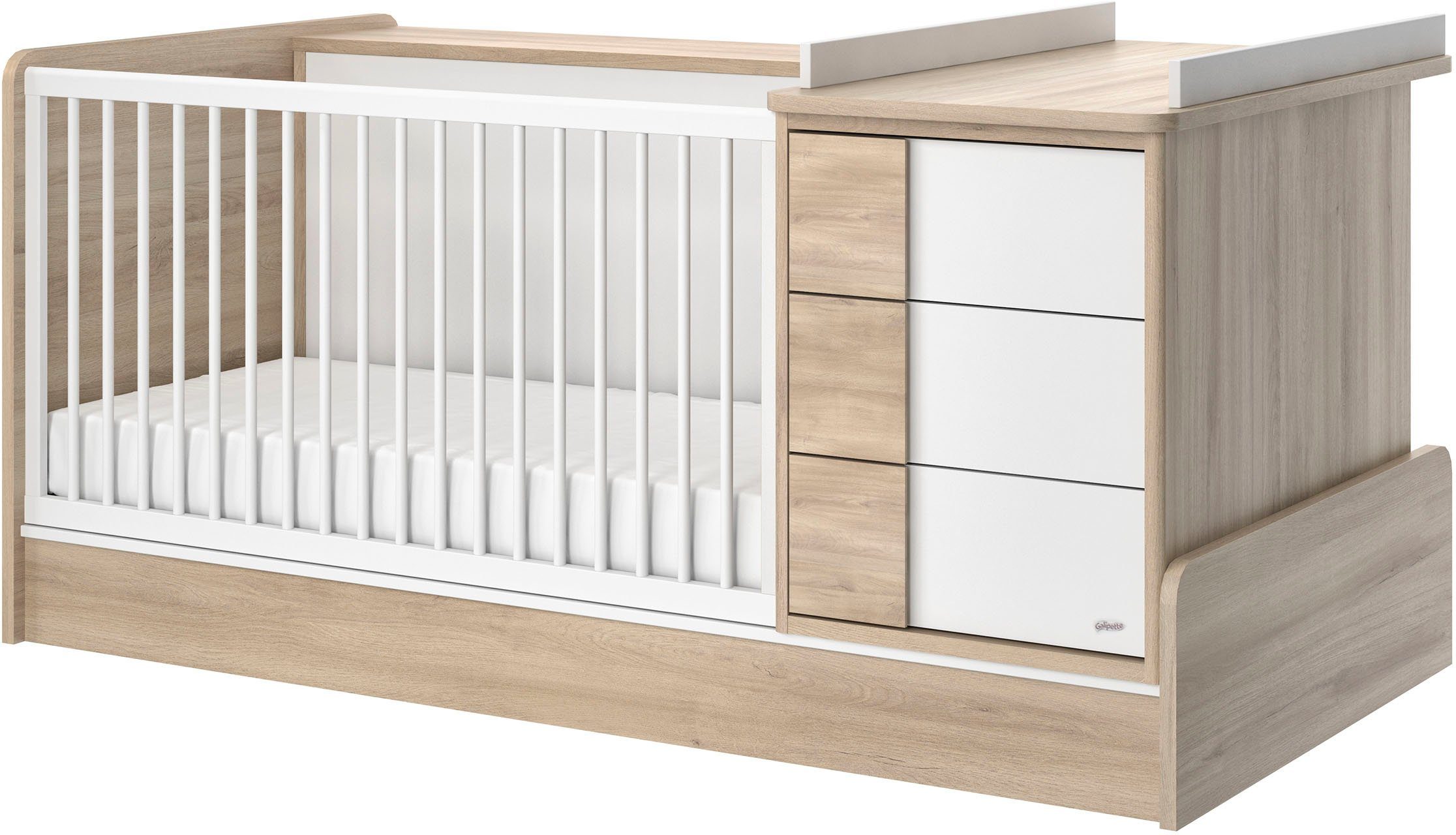 Galipette Bettanlage Sasha, (5-St), bestehend aus Bett, Regal, Kommode, Schreibtisch & Ablage