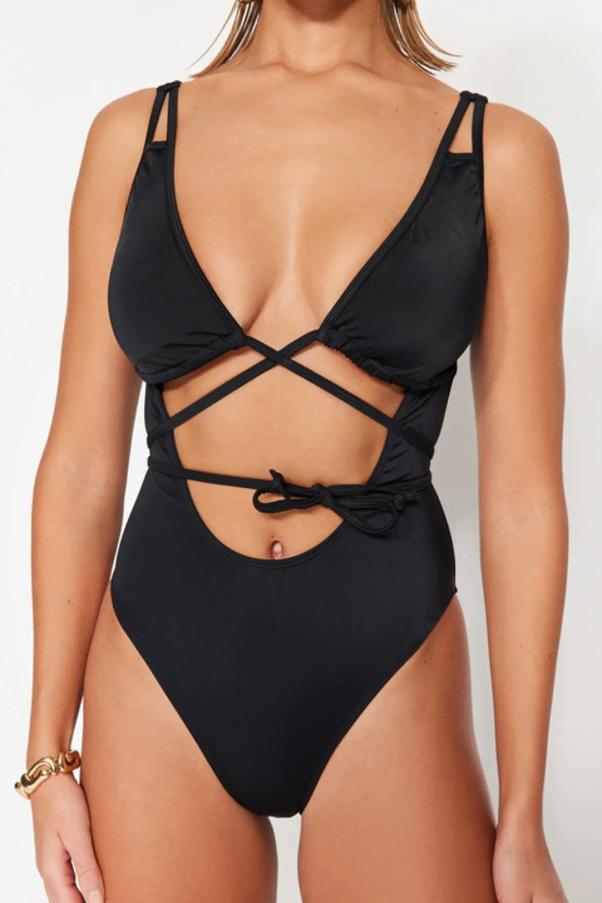 Trendyol Collection  Monokini - Schwarz - Unifarben