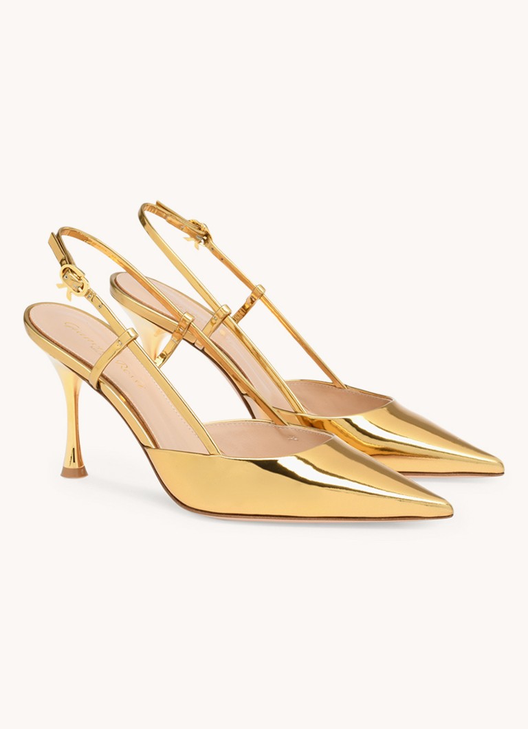 Pantofi cu toc slingback Gianvito Rossi Ascent din piele de vițel.