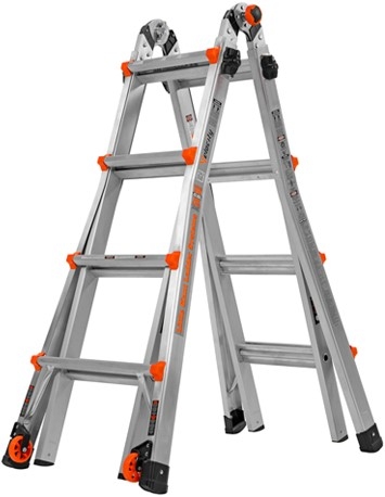 Little Giant 48414101 Velocity teleskopiskās saliekamās kāpnes 4 x 4 pakāpieni