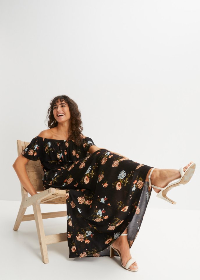bedrucktes Carmen-Kleid