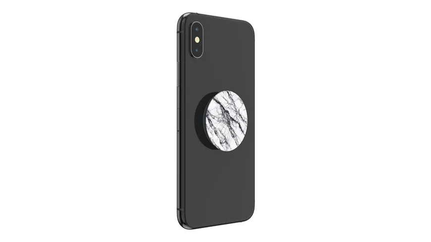 PopGrip - ausziehbarer Handy-Griff Handyhalter -  Basic White Stone Marble