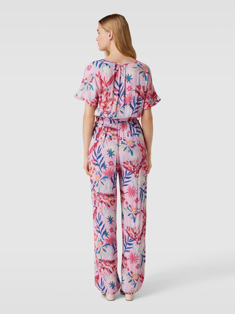 Jumpsuit mit floralem Allover-Muster in pink