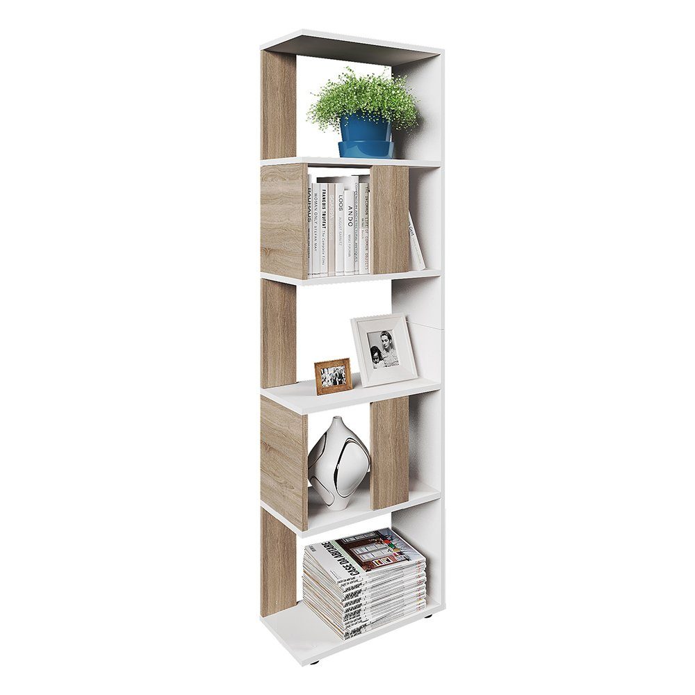 Vicco Raumteiler Bücherregal Standregal Klein Weiß Sonoma