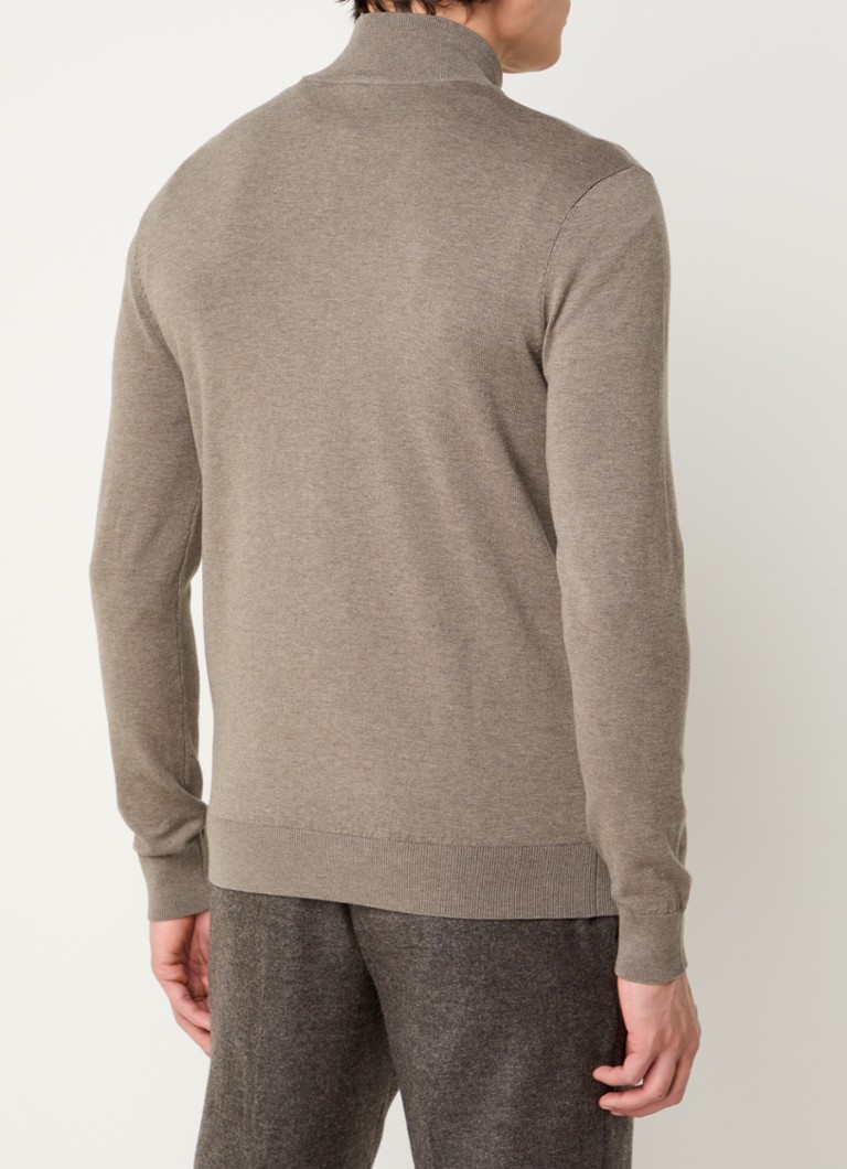 Profuomo Fine-knit pullover with half zip