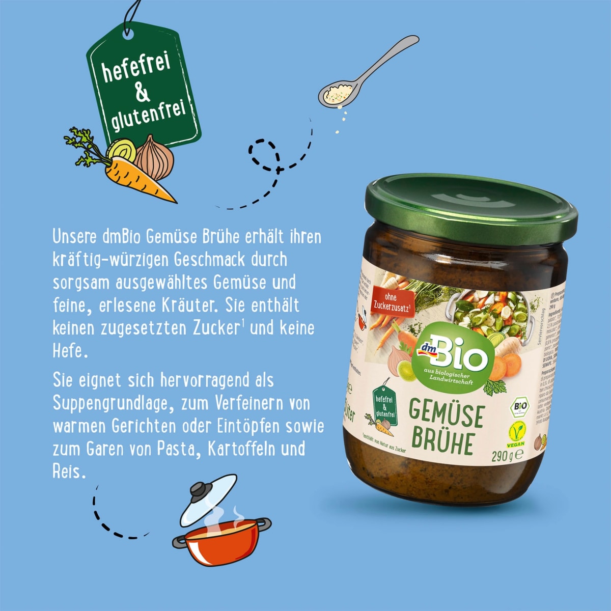 Gemüsebrühe, glutenfrei, 290 g