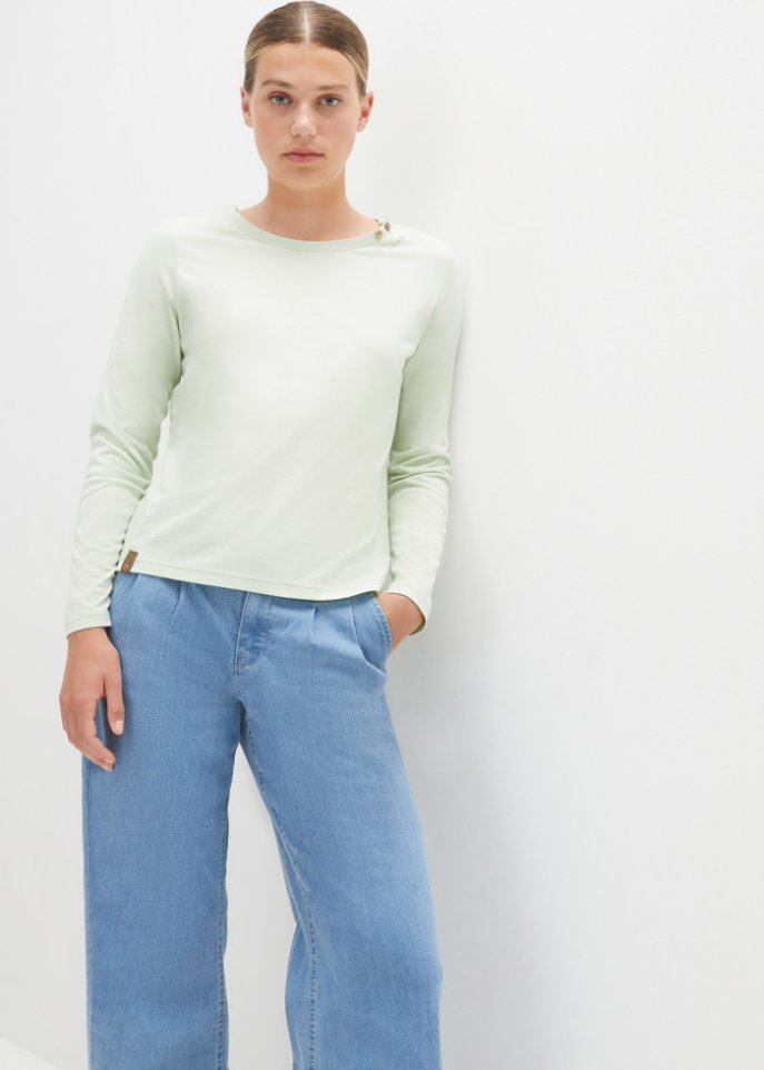 Langarmshirt mit Zierknöpfen
