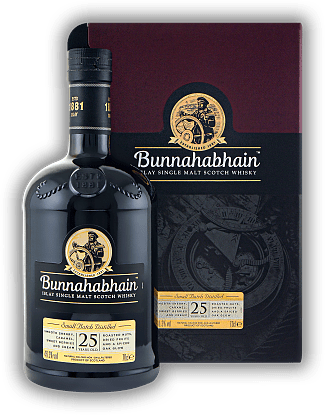 Bunnahabhain 25 Years Bunnahabhain 25 Years Ein edler und sanfter Gaumenschmeichler in aufwendig verarbeiteter Box. Alter 25 J. - 0,7	 Liter - Vol 46,3%