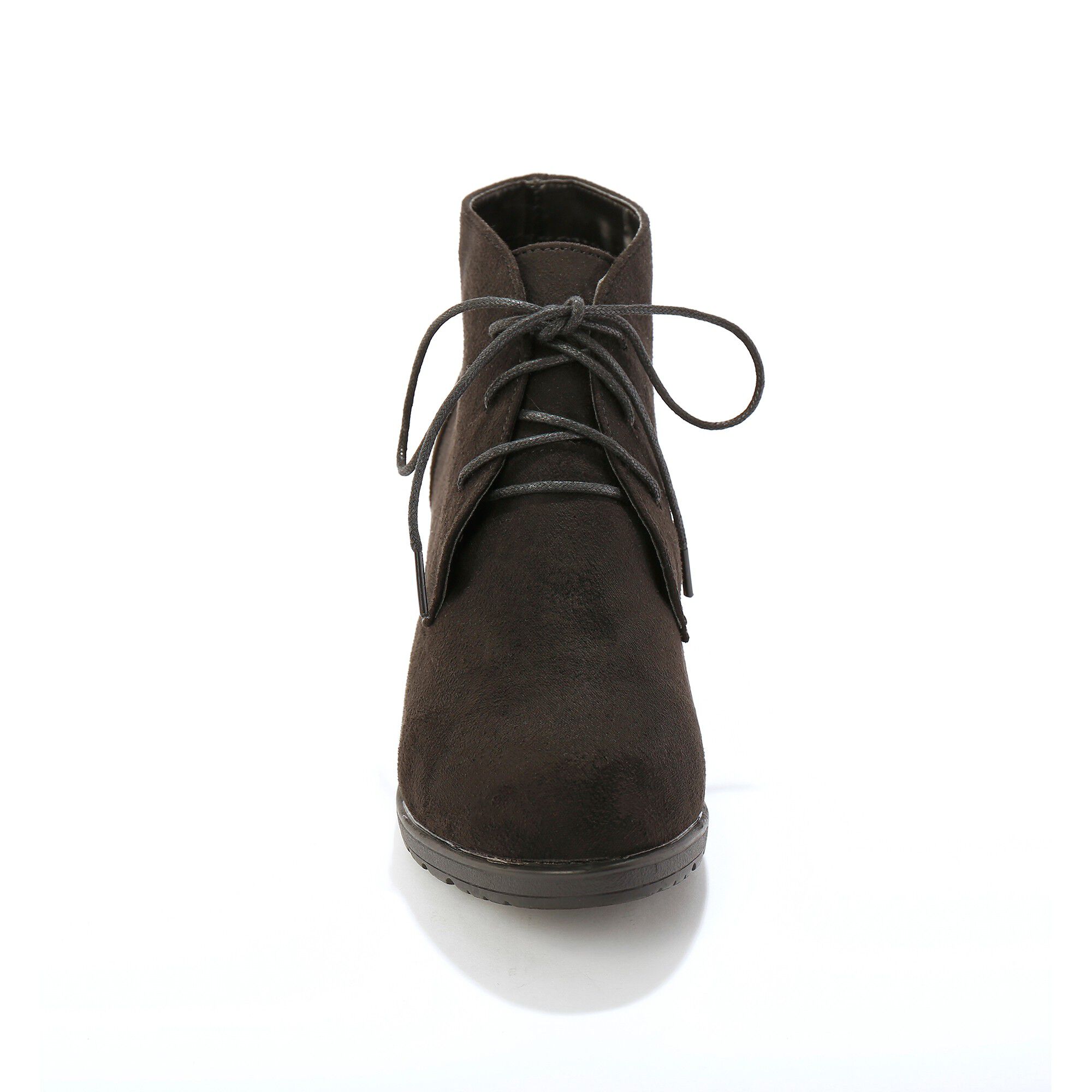 Low-boots à talon effet bois