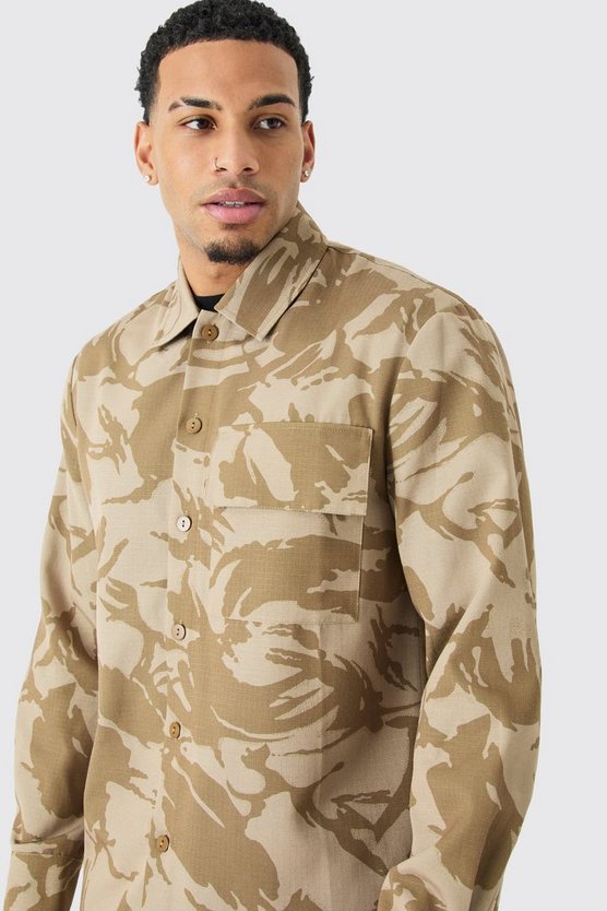 Langärmliges Camouflage Ripstop Overshirt