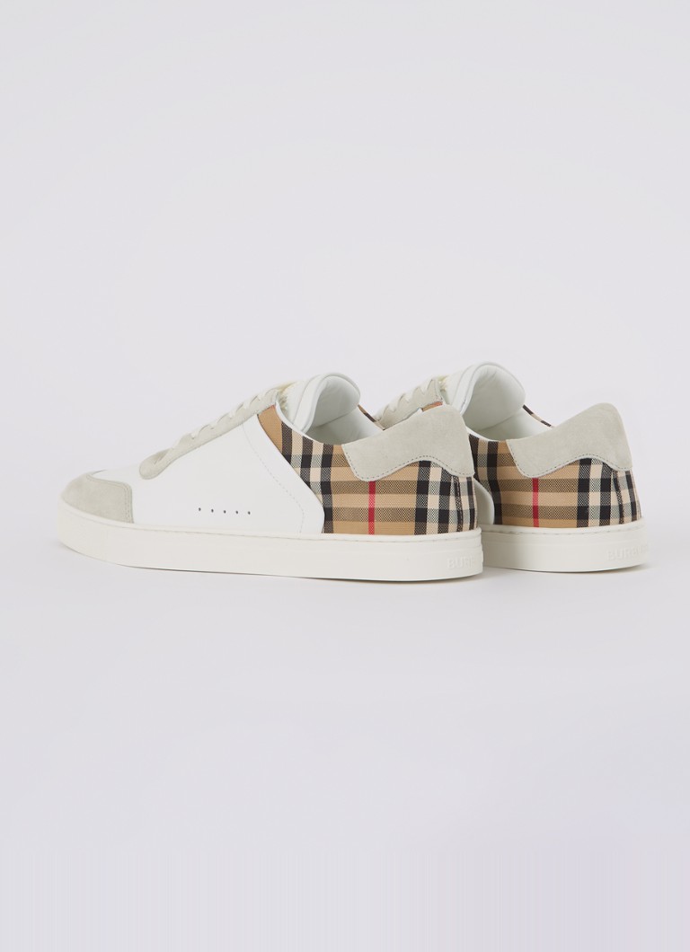 Teniși Burberry Stevie din piele de vițel cu detalii întoarsă.