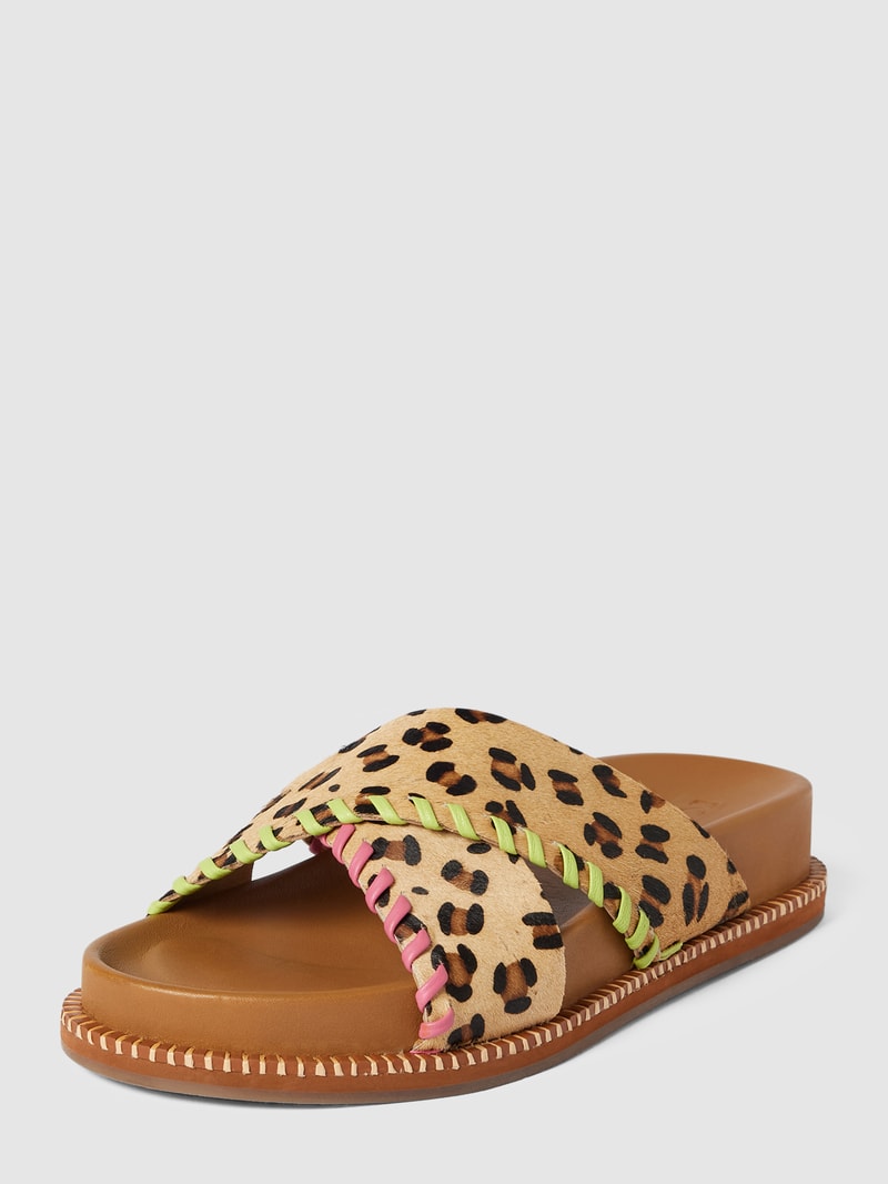Sandalen mit Animal-print in hellbraun