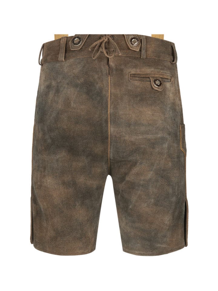 Nübler Lederhose kurz Bertl in Hellbraun-Antik günstig kaufen