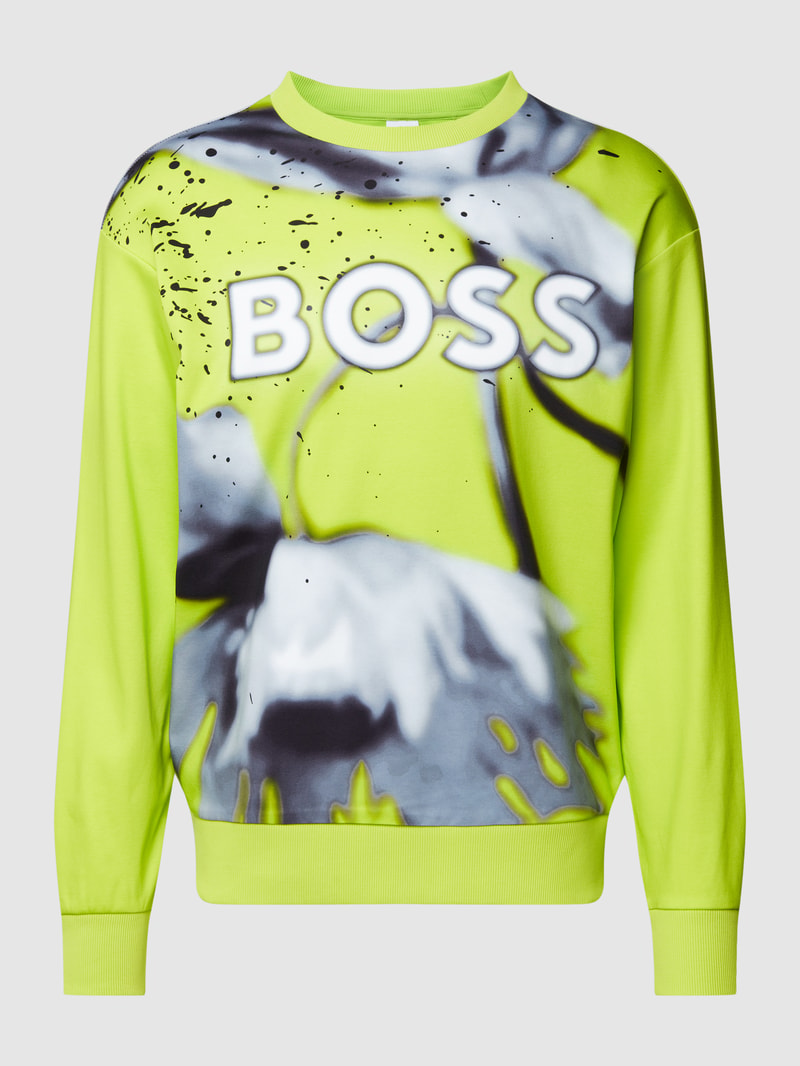 Sweatshirt mit Rundhalsausschnitt Modell 'Salbo Lotus' in neon grün