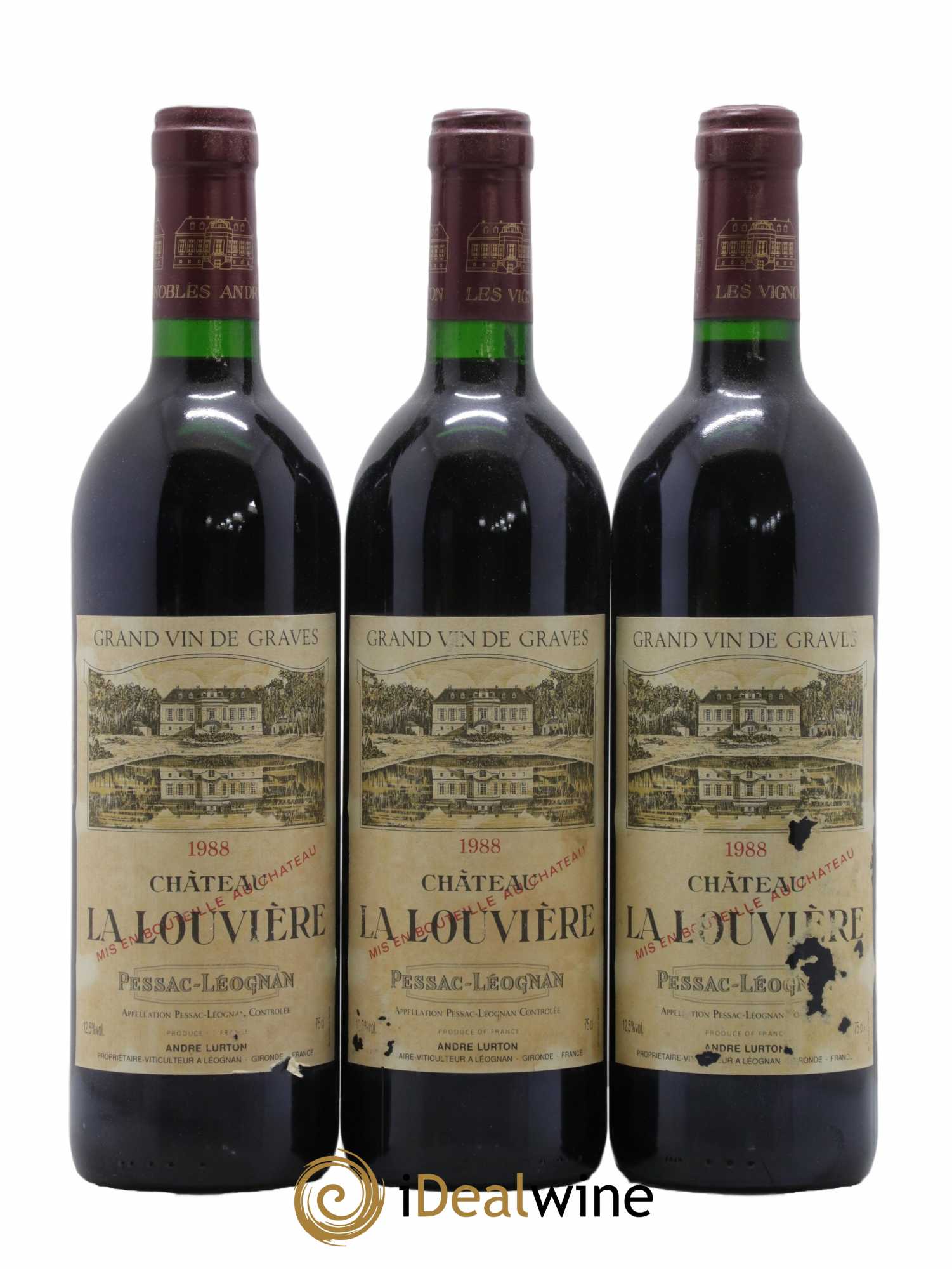 Château la Louvière  1988 - Lot de 12 Bouteilles
