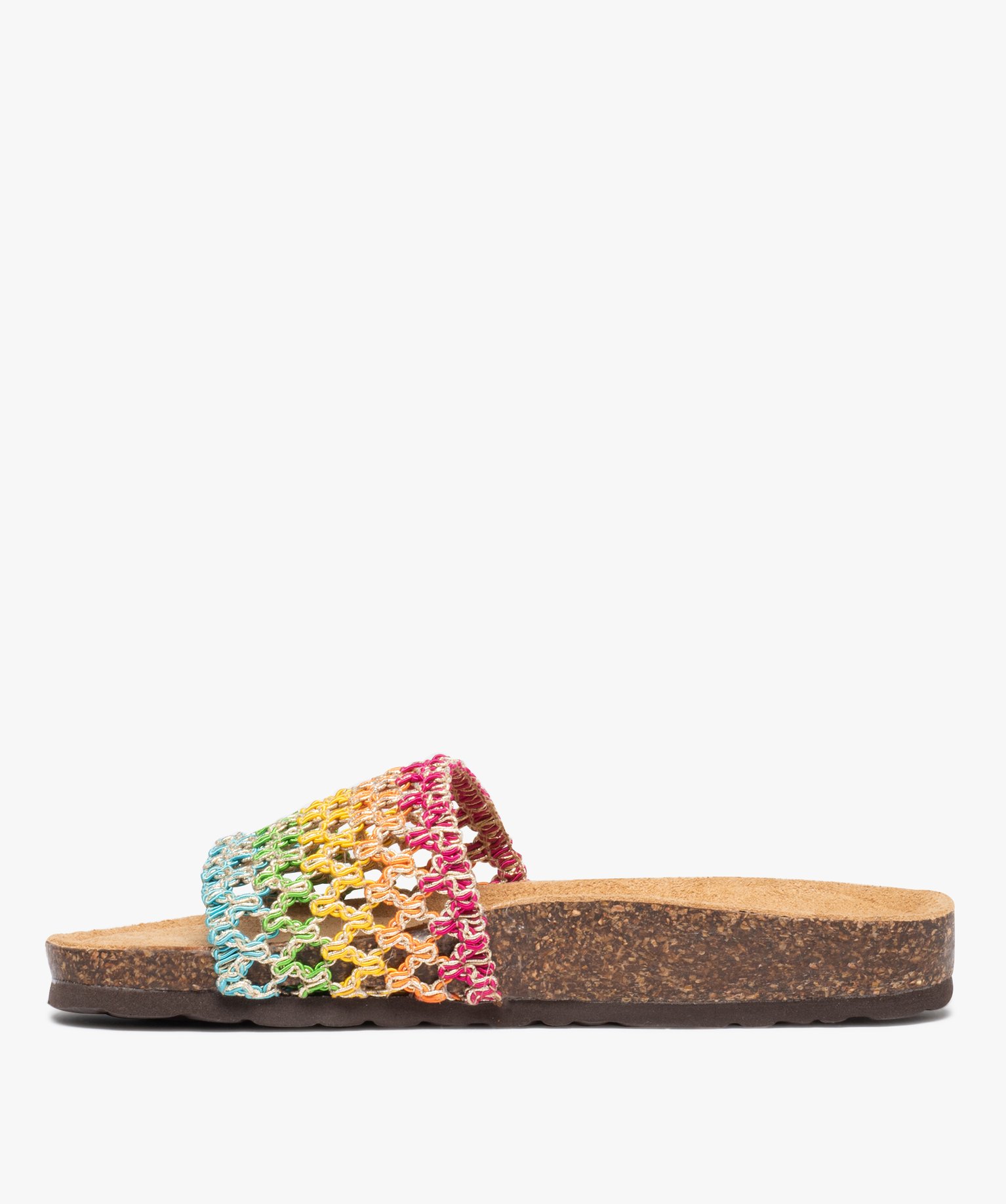 Mules femme à bride multicolore et ajourée multicolore | GEMO