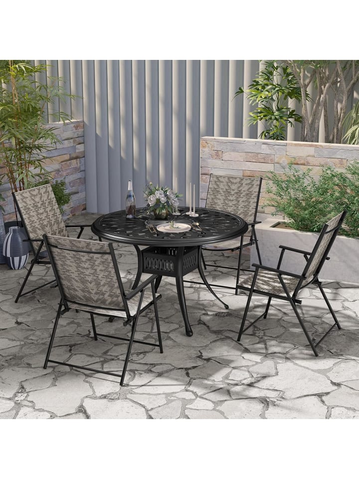 COSTWAY 2er Set Gartenstühle Polyrattan in Grau günstig kaufen onesize