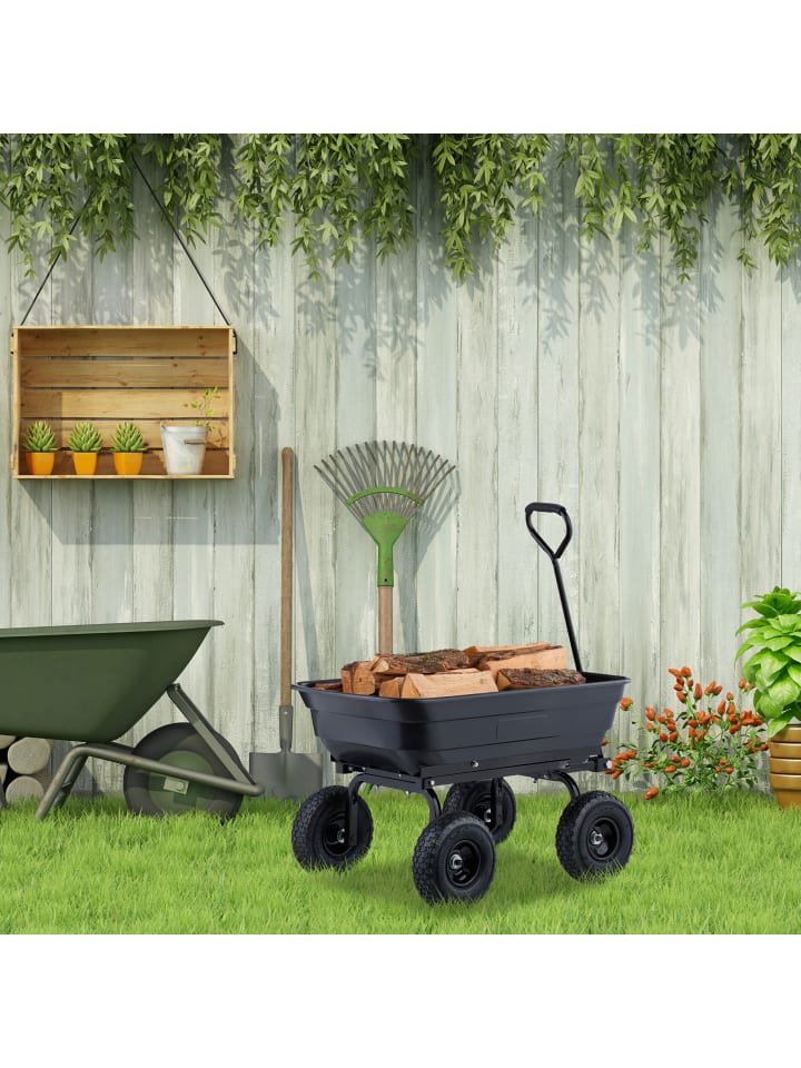 relaxdays Gartenwagen in Schwarz - 250 kg günstig kaufen onesize