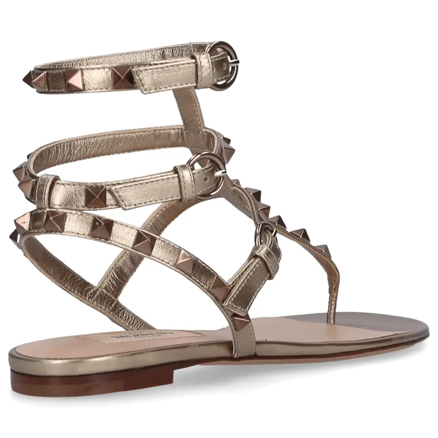 Valentino Garavani - Zehentrenner ROCKSTUD Kalbsleder - gold