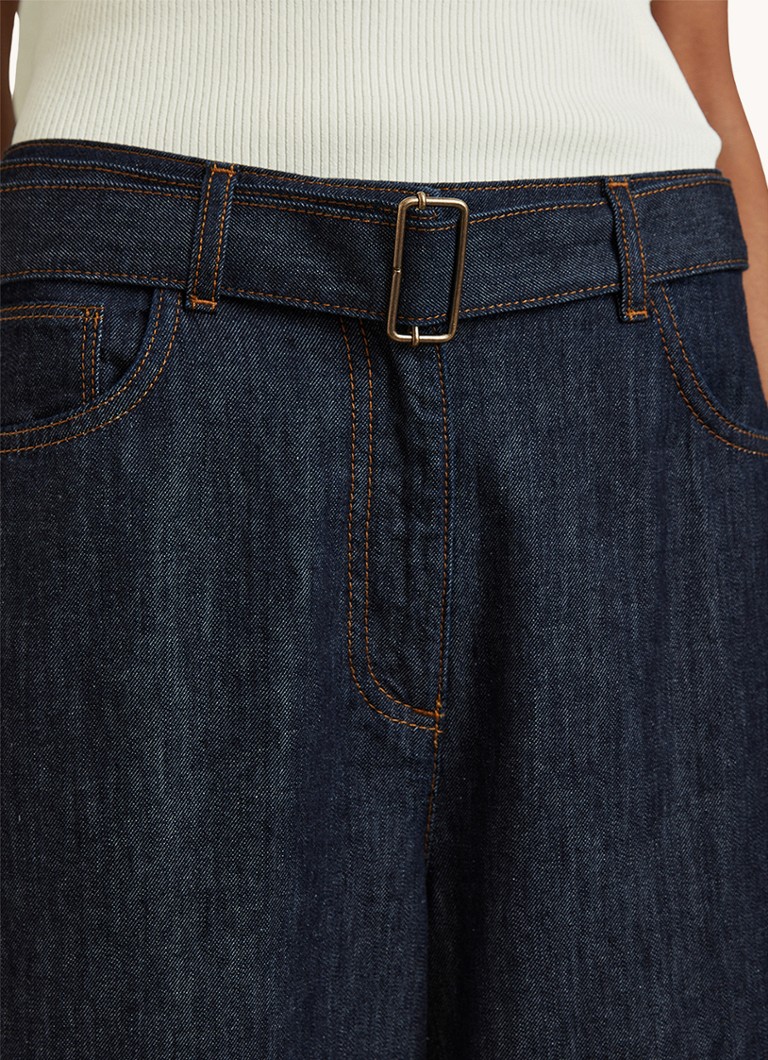 Blugi Jean Reiss Luca cu talie înaltă și croială largă și curea