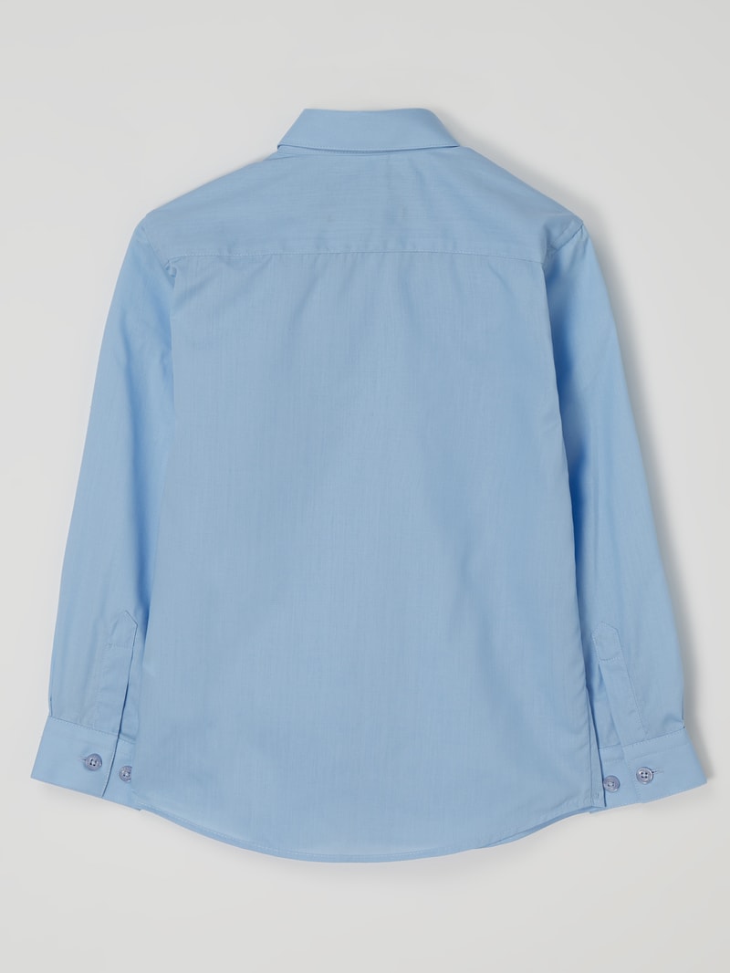 Regular Fit Hemd mit Baumwoll-Anteil in bleu