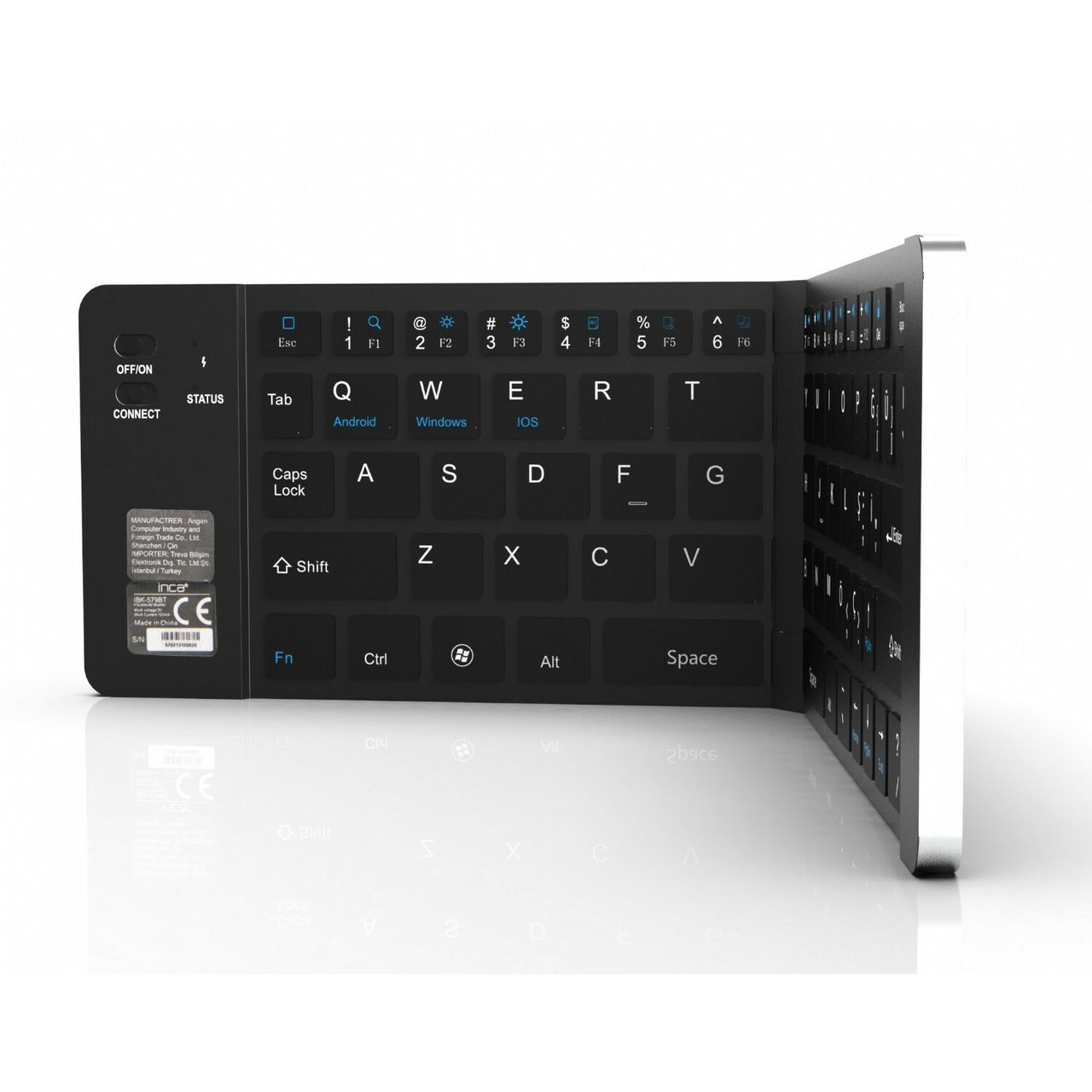Inca Tastatur IBK-579BT Mini-Größe mit faltbarer Struktur, Akku layout Deutsch