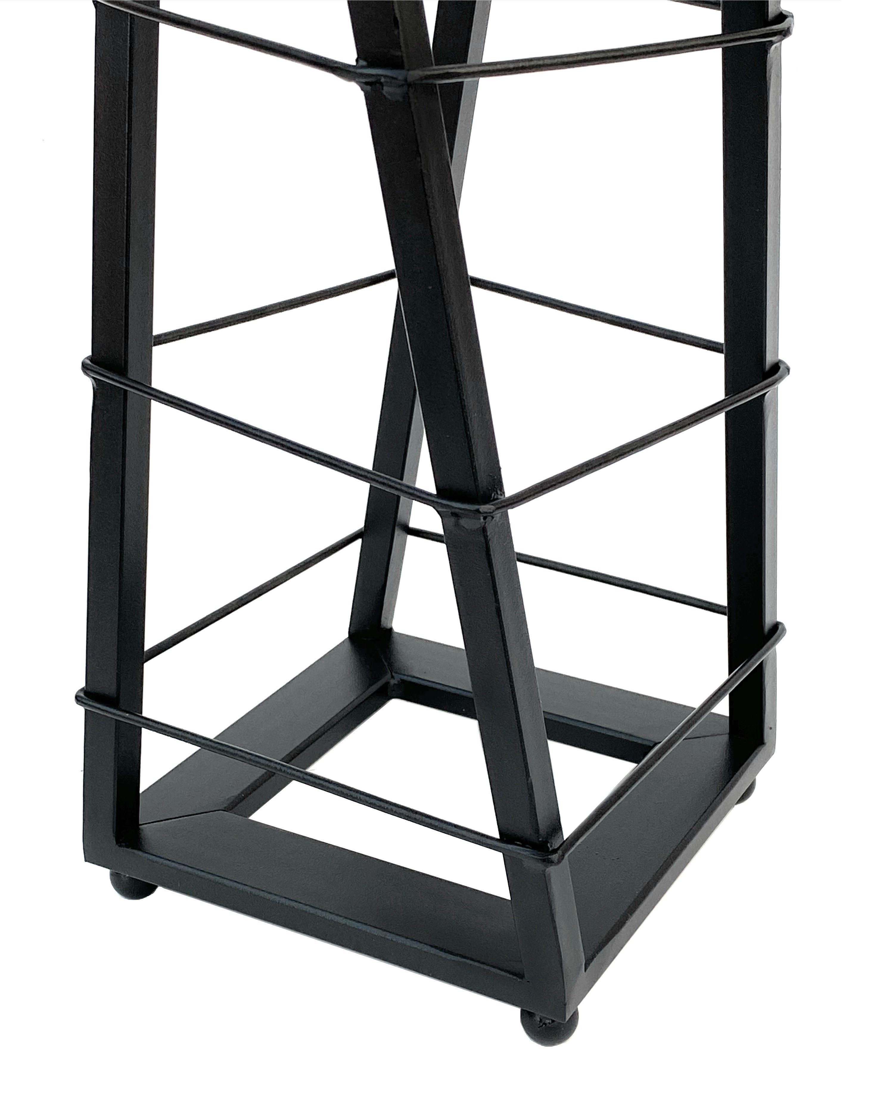 DanDiBo Weinregal Design Weinregal Metall Schwarz Blumensäule Esperanza 80 cm Flaschenregal Stehend Flaschenständer Flaschenhalter Schwarz Blumenständer, auch als Rankhilfe nutzbar