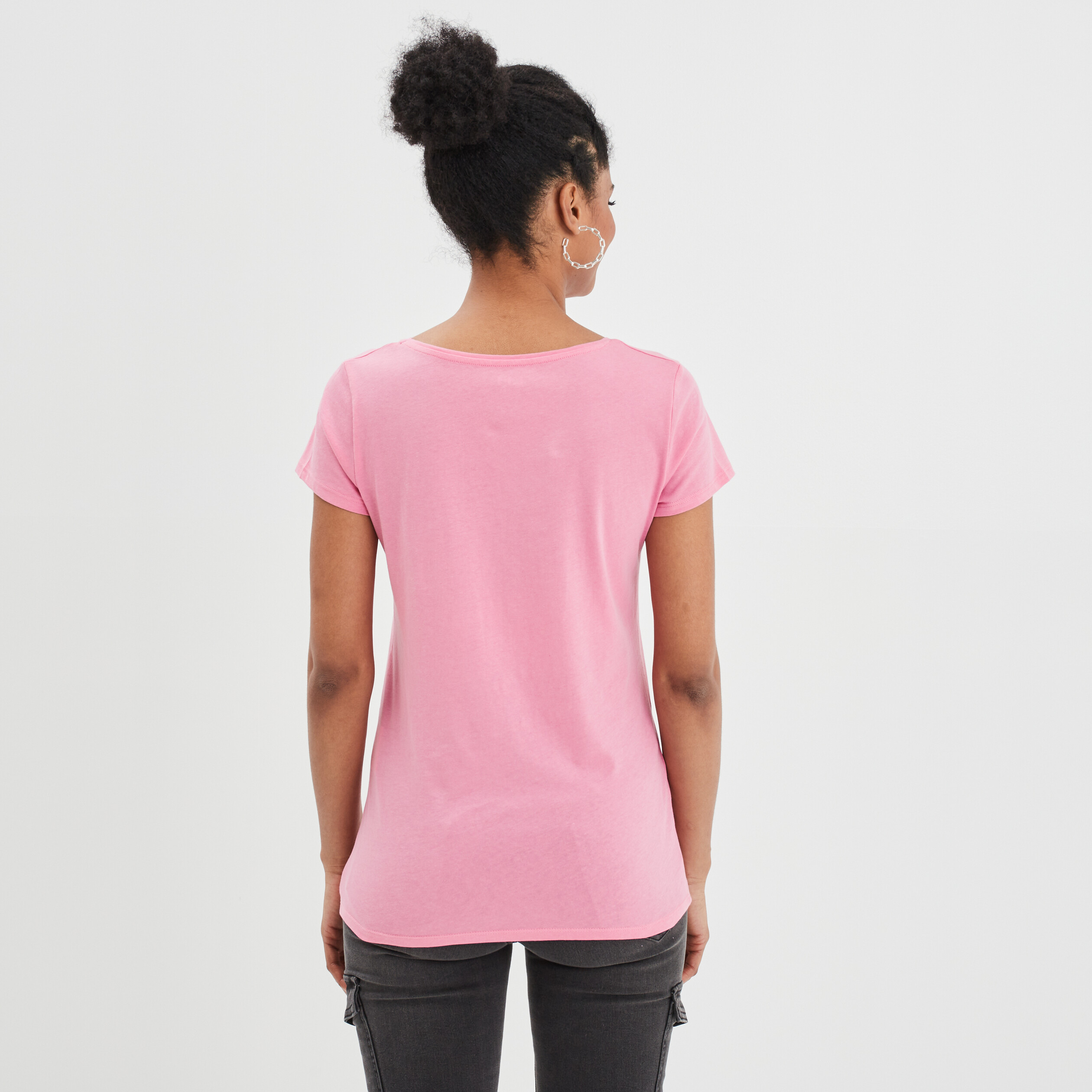 T-shirt manches courtes rose femme | La Halle