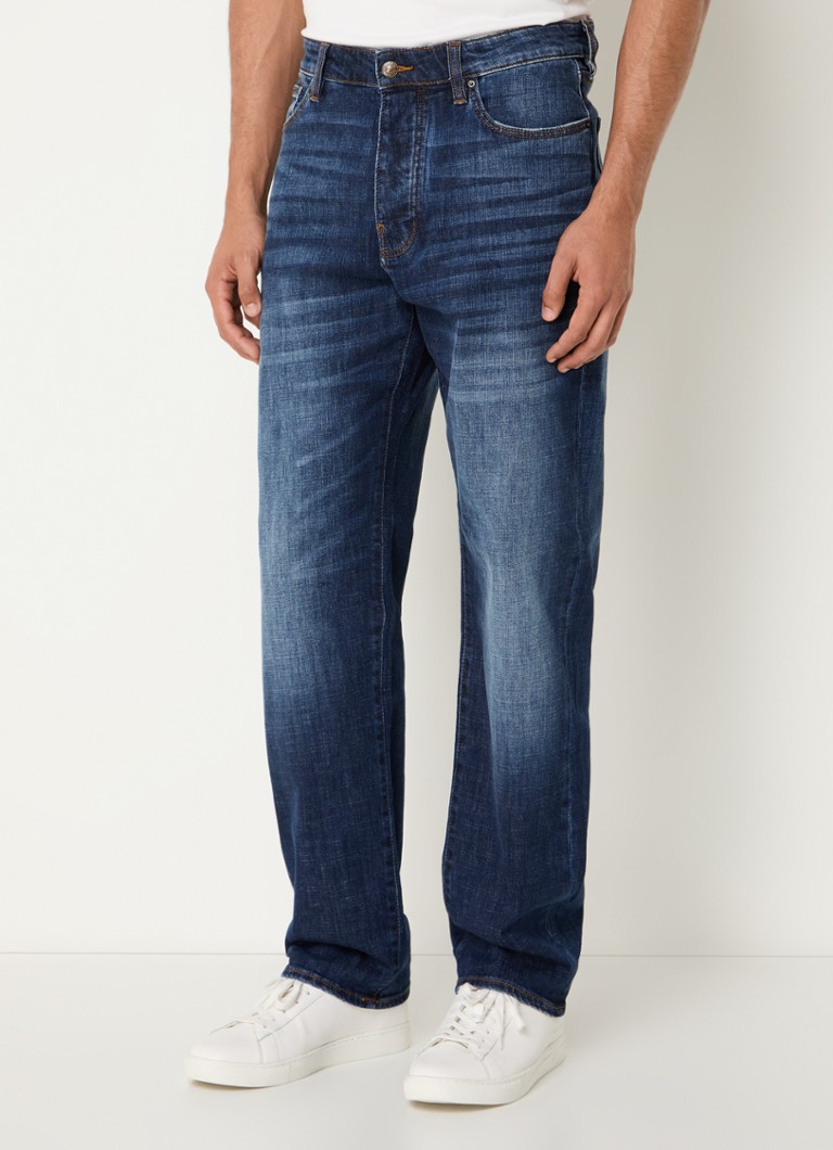 Blugi Armani Exchange, croială lejeră, decolorare închisă