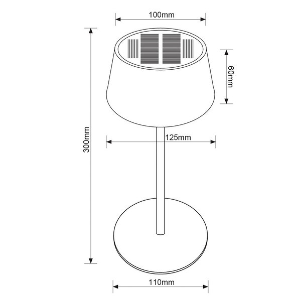LED-Outdoor-Tischleuchte Picco, Akku + Solar, grau-matt