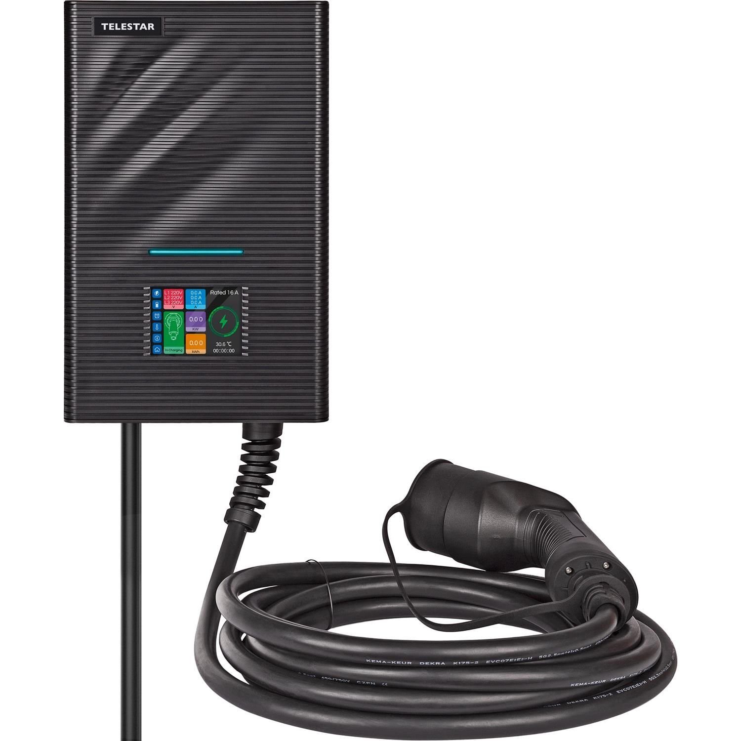 TELESTAR Elektroauto-Ladestation EC 311 S6 Wallbox (6m Ladekabel Typ2,11 kW, KfW förderfähig, Smart), 3, Freischaltung der Ladevorgänge über Touchscreen Smartphone App