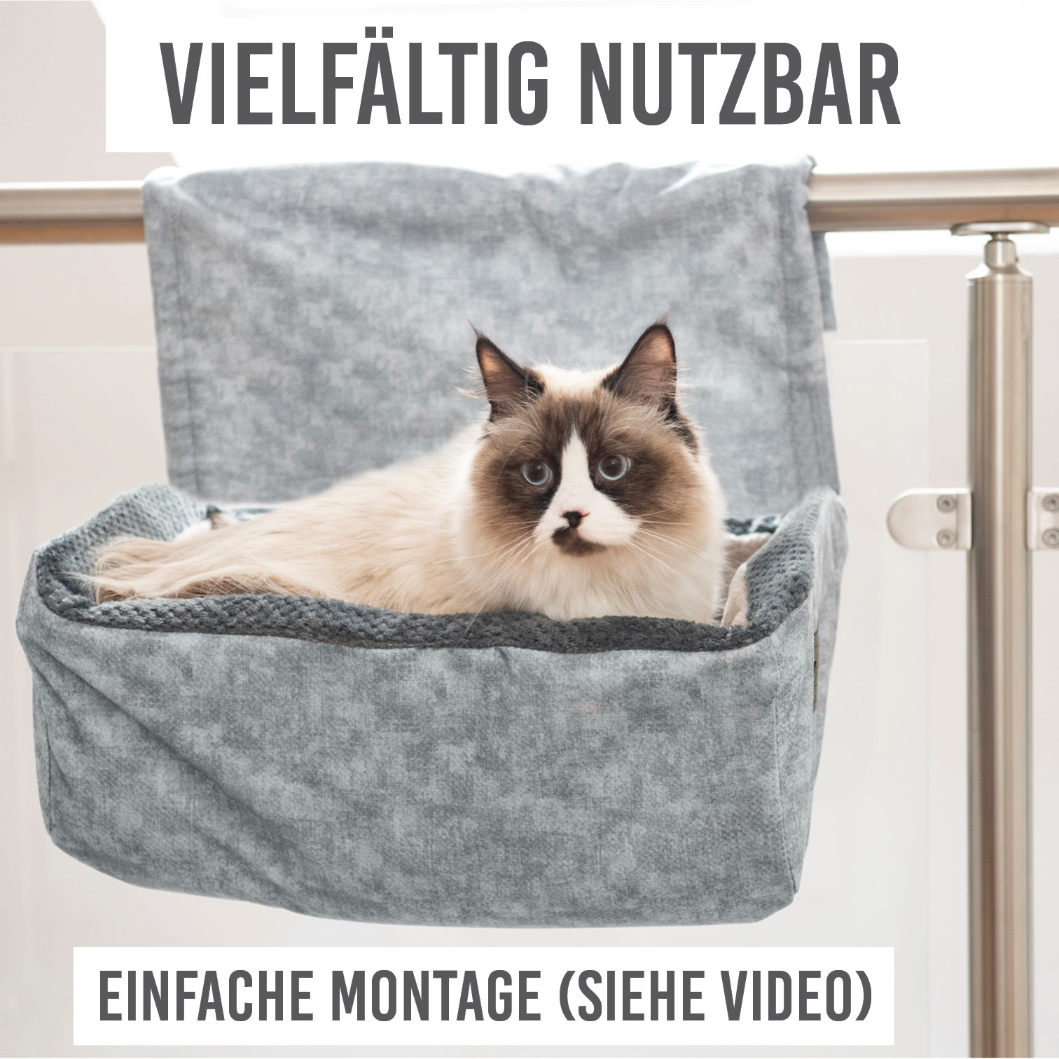 KaraLuna Katzenhängematten & Fensterliegeplätze KaraLuna Heizungsbett für Katzen hellgrau