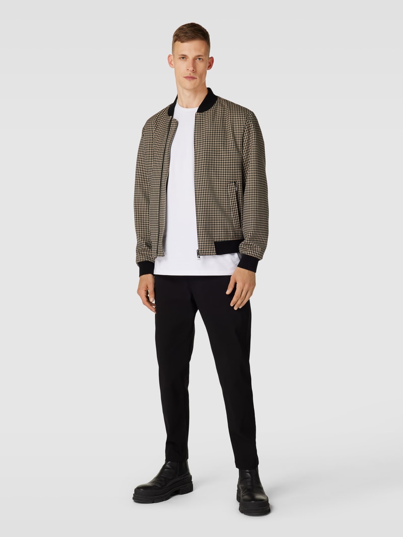 Bomberjacke mit Karomuster Modell 'Hanry' in beige