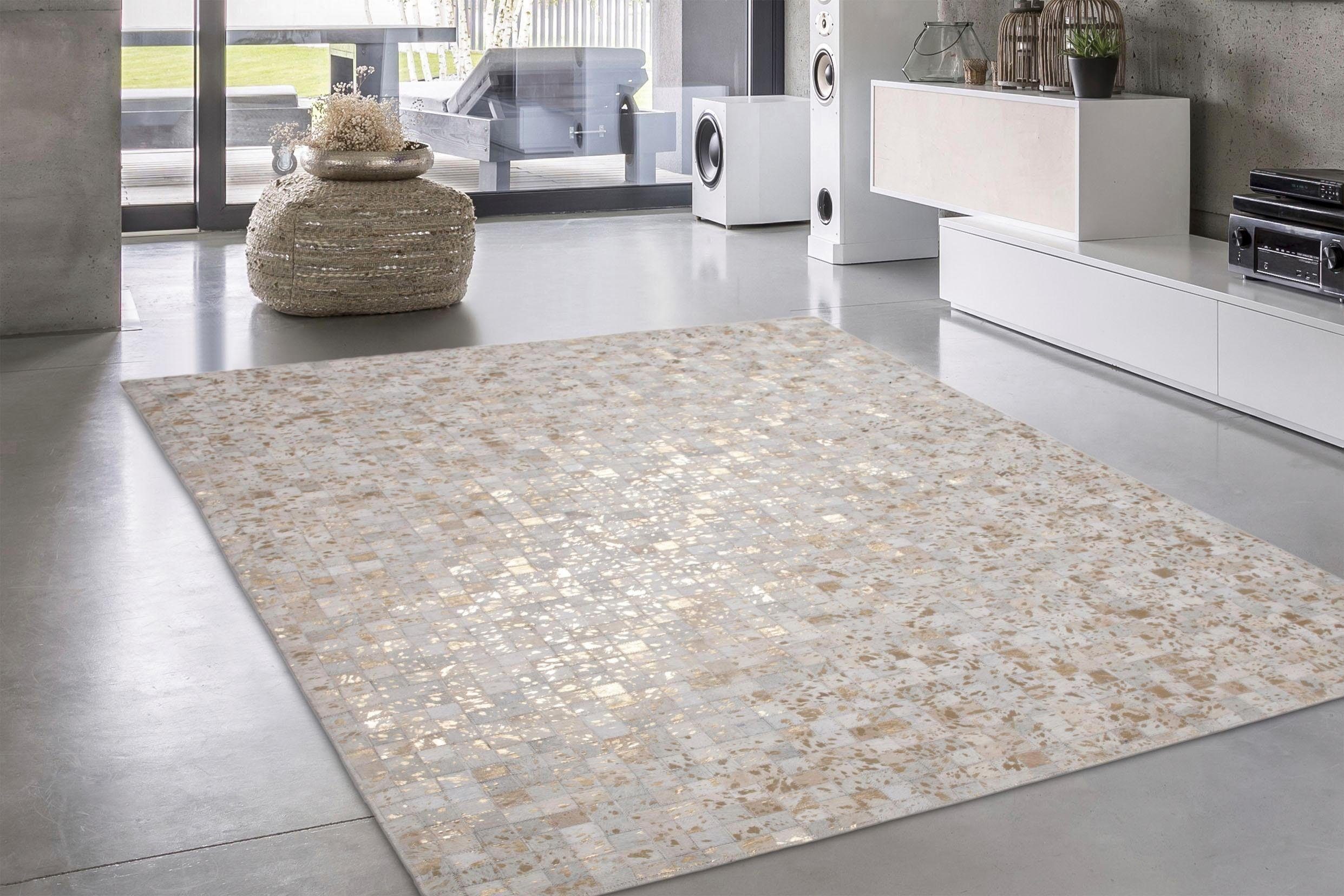 Fellteppich Audra 100, calo-deluxe, rechteckig, Höhe: 8 mm, echtes Rinderfell, Wohnzimmer