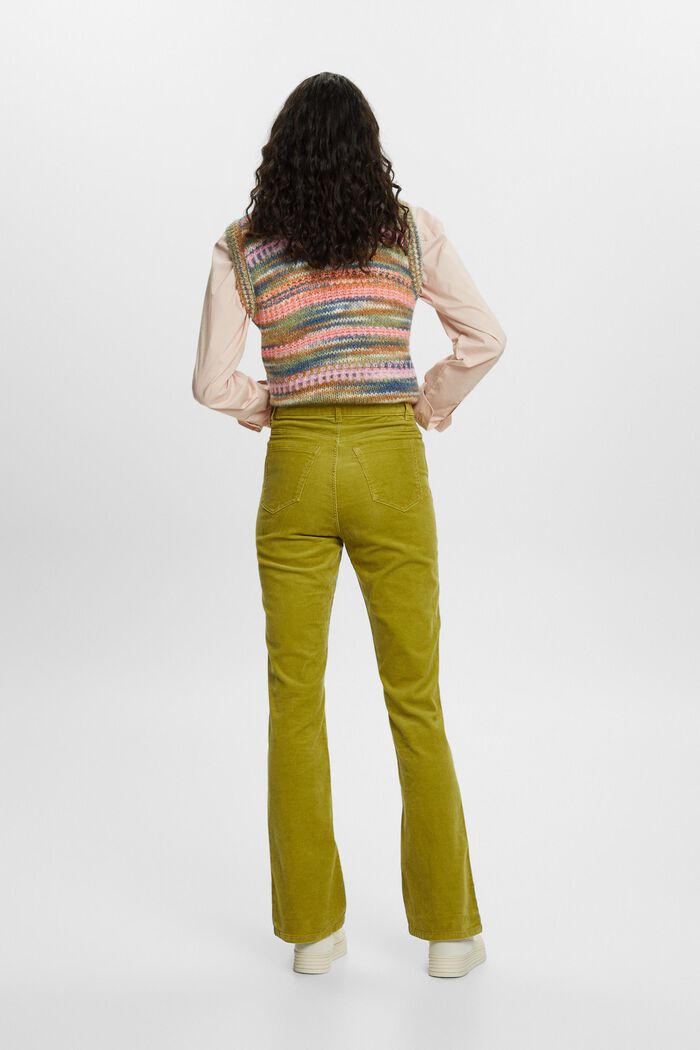 Cordhose mit Bootcut-Schnitt und hohem Bund