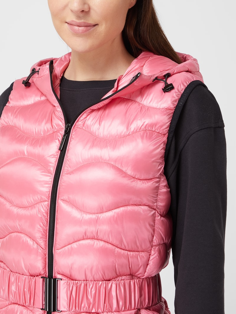 Longweste mit Gürtel in pink