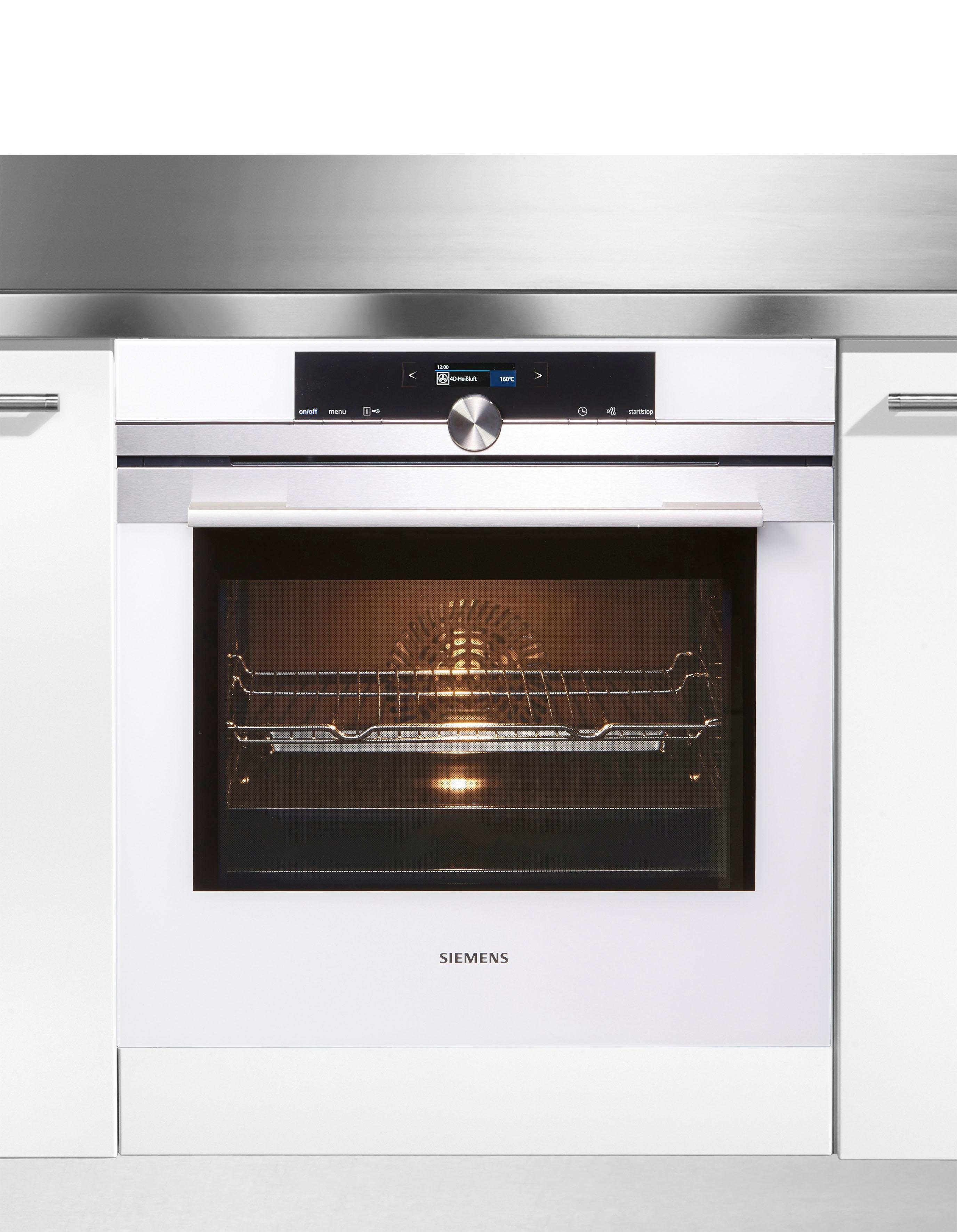 SIEMENS Einbaubackofen HB634GBW1, mit Teleskopauszug nachrüstbar, ecoClean, mit ecoClean
