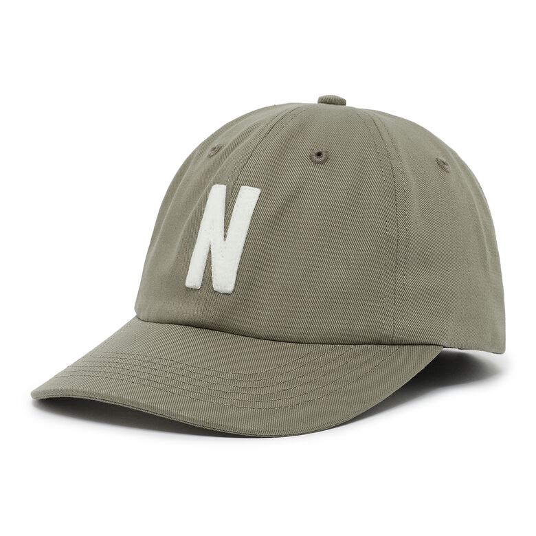 Norse Projects Felt N Twill Sports Cap sediment green