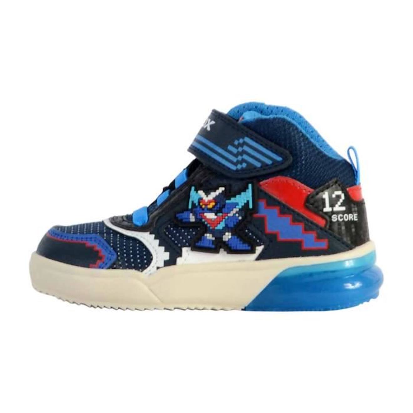 Basket Cuir Enfant Geox J Grayjay bleu
