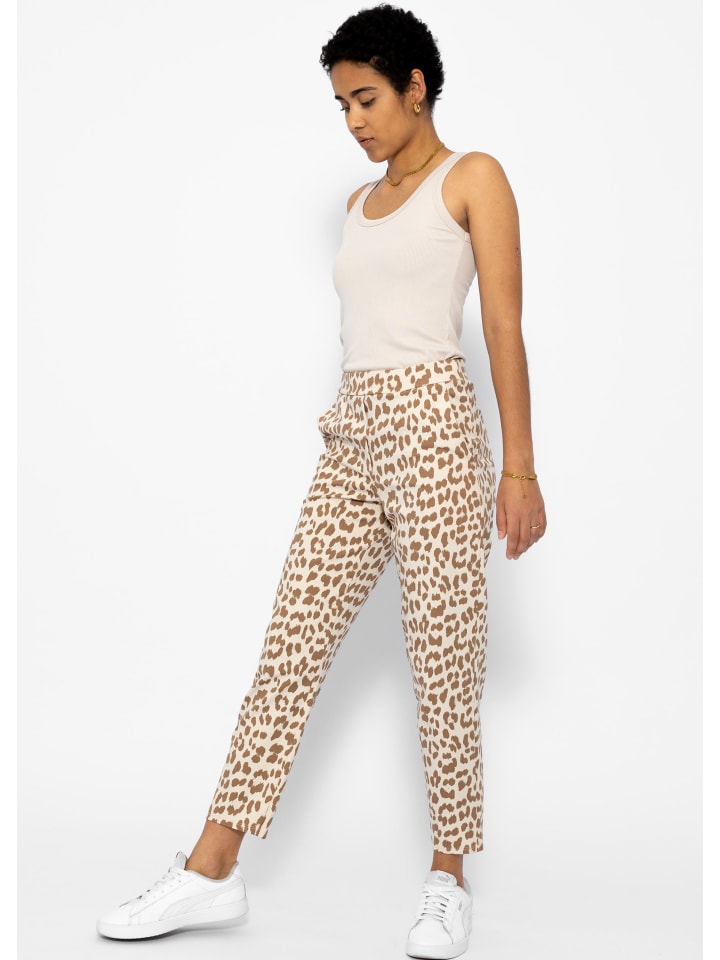 SASSYCLASSY Jersey Chino in Leo-Print in Hellbeige I Offwhite günstig kaufen