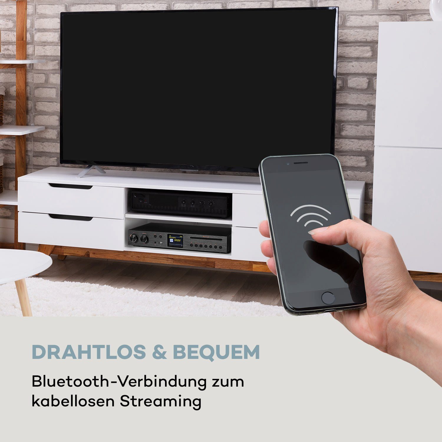 Auna Black Star Audioverstärker (60 W, Digital Audio Bluetooth Verstärker HiFi Stereo Amplifier Multikanal)
