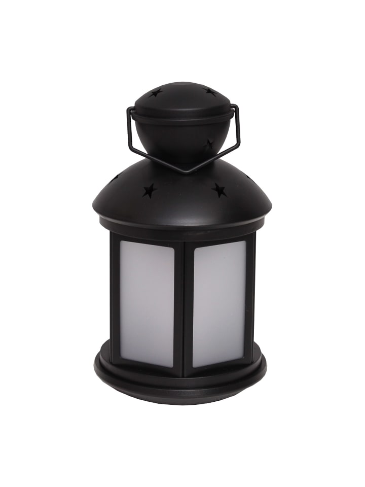 MARELIDA LED Laterne weiße Sternenmuster bewegt oder Dauerleuchten H: 22cm in schwarz günstig kaufen onesize