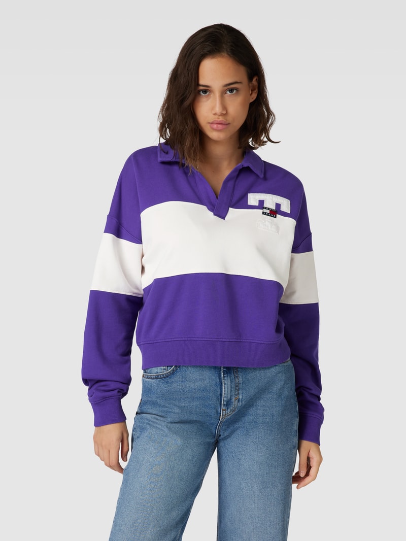 Sweatshirt mit Label-Detail in lila