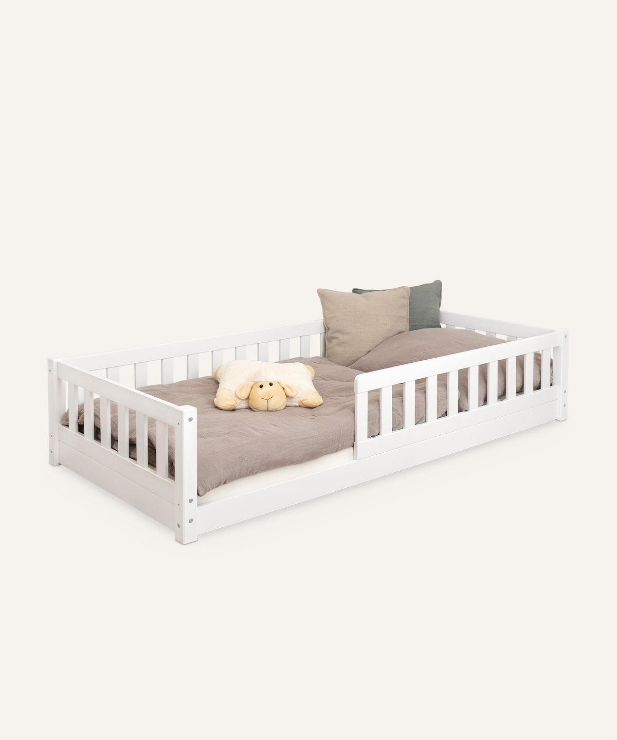 Bodenbett Kiefer Weiß