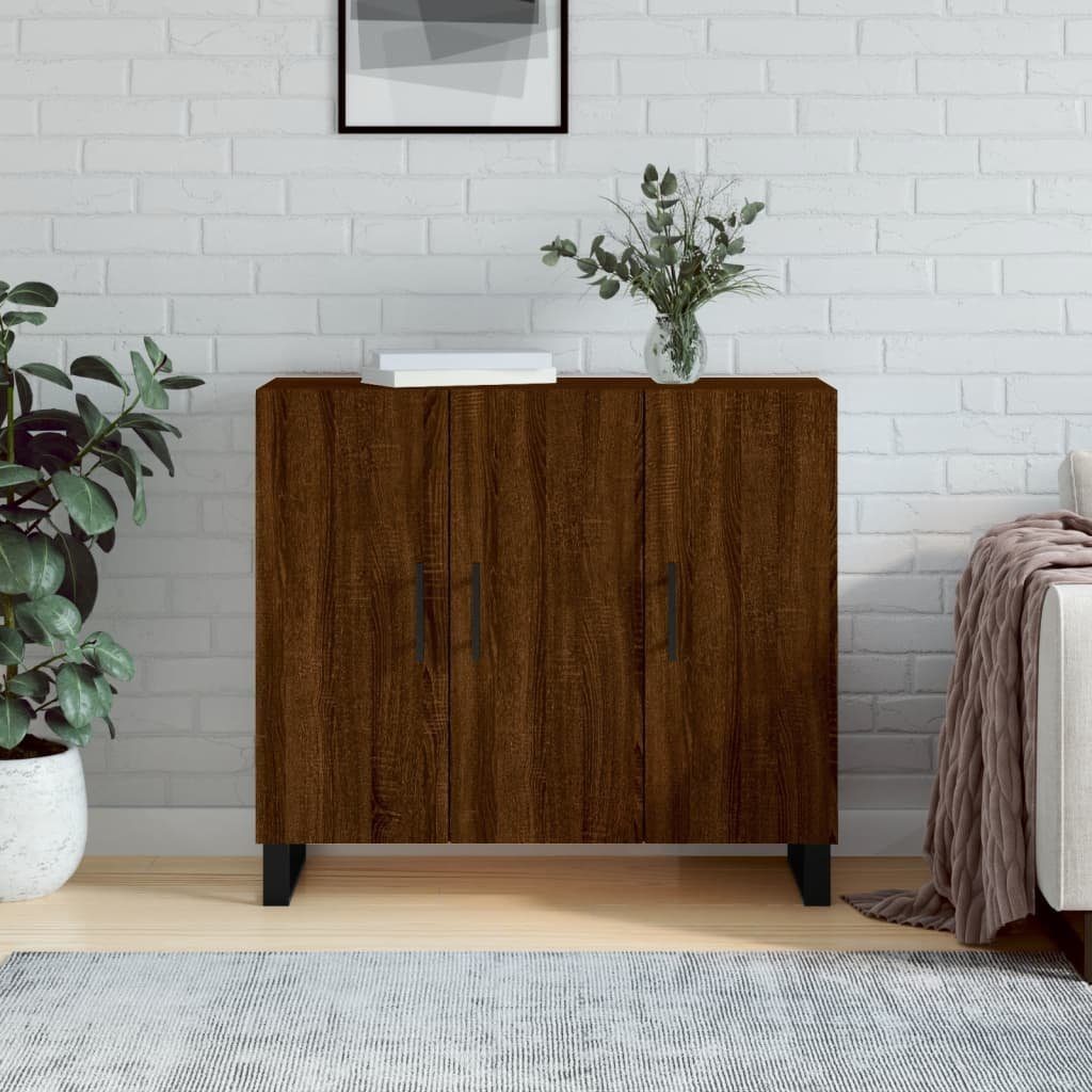 vidaXL Sideboard Sideboard Braun Eichen-Optik 90x34x80 cm Holzwerkstoff (1 St)