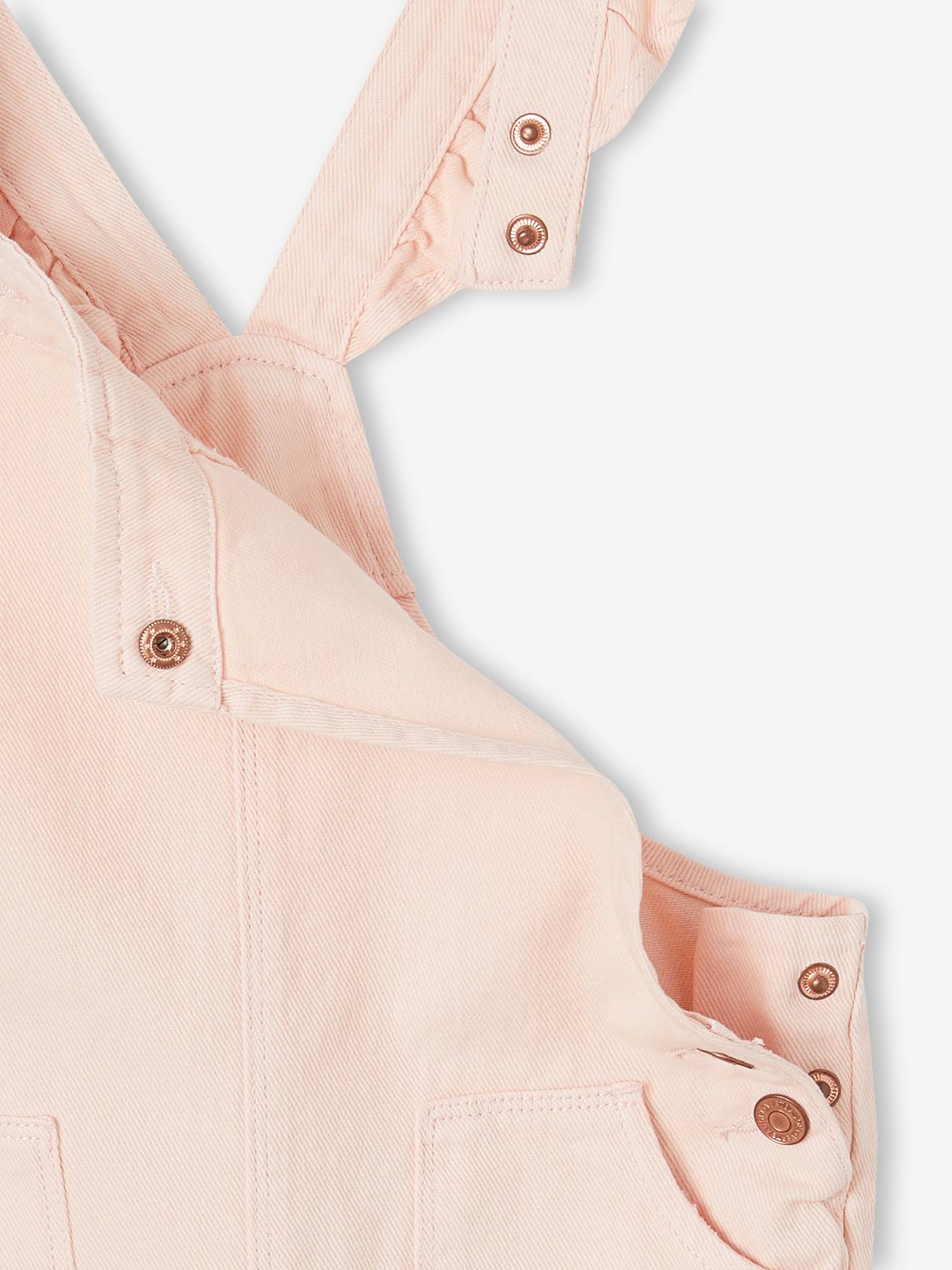 Vertbaudet Mädchen Latzhose mit Volantträgern Oeko-Tex - rosa