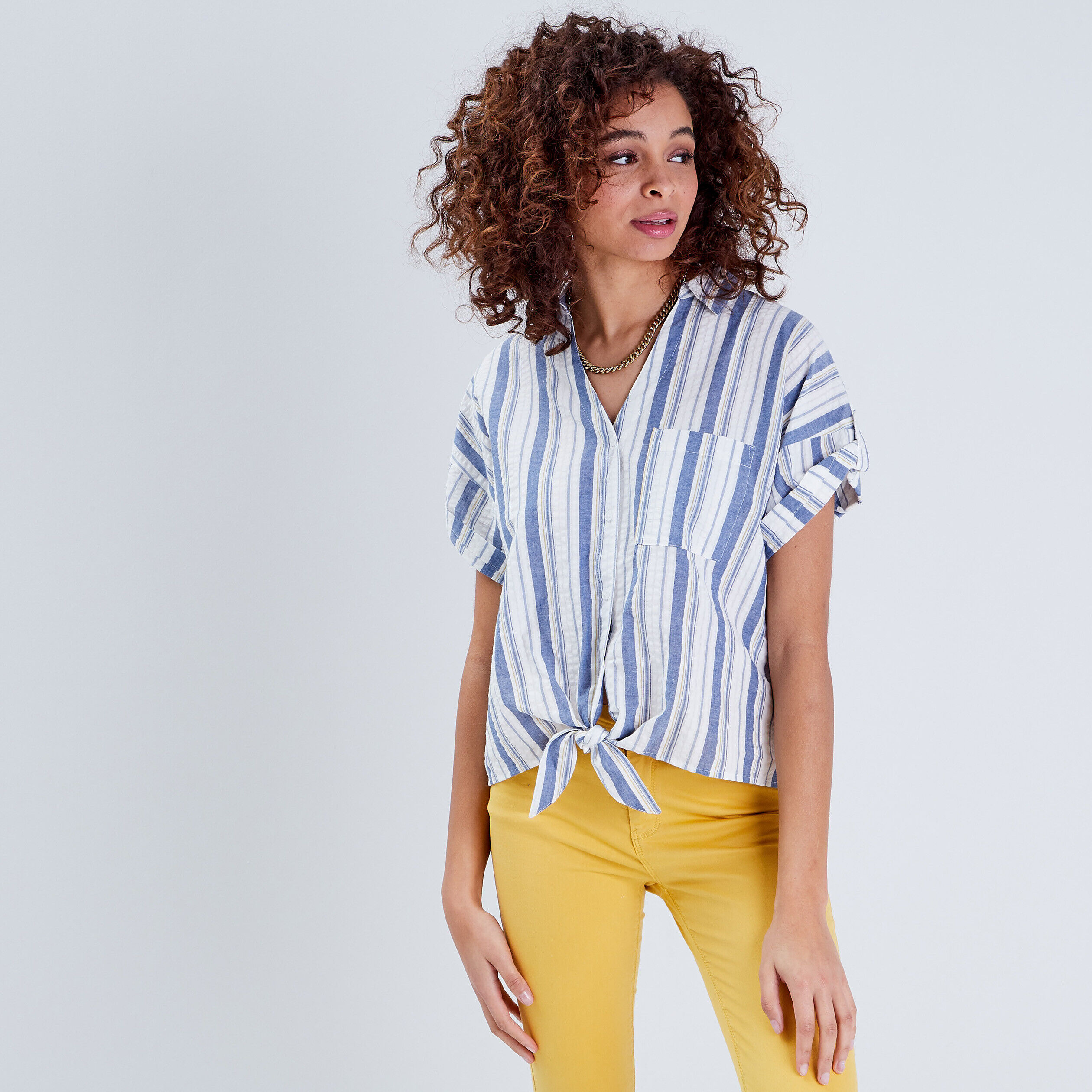 Blouse manches courtes blanc femme | Cache Cache