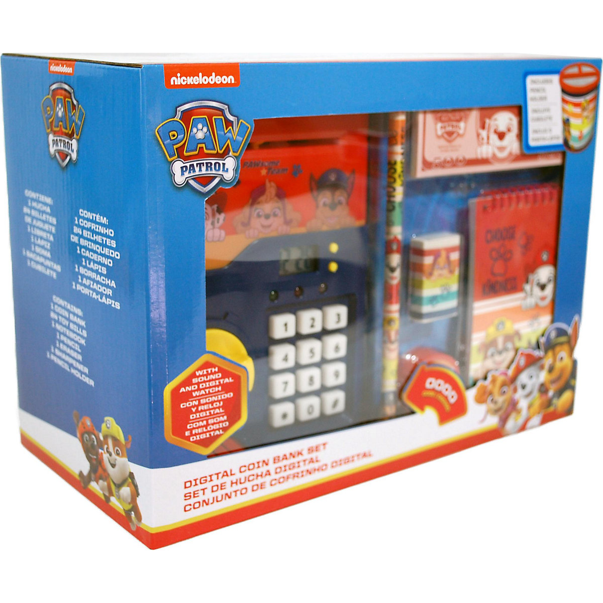 Digitale Spardose PAW Patrol, inkl. Stift, Spitzer & Radierer