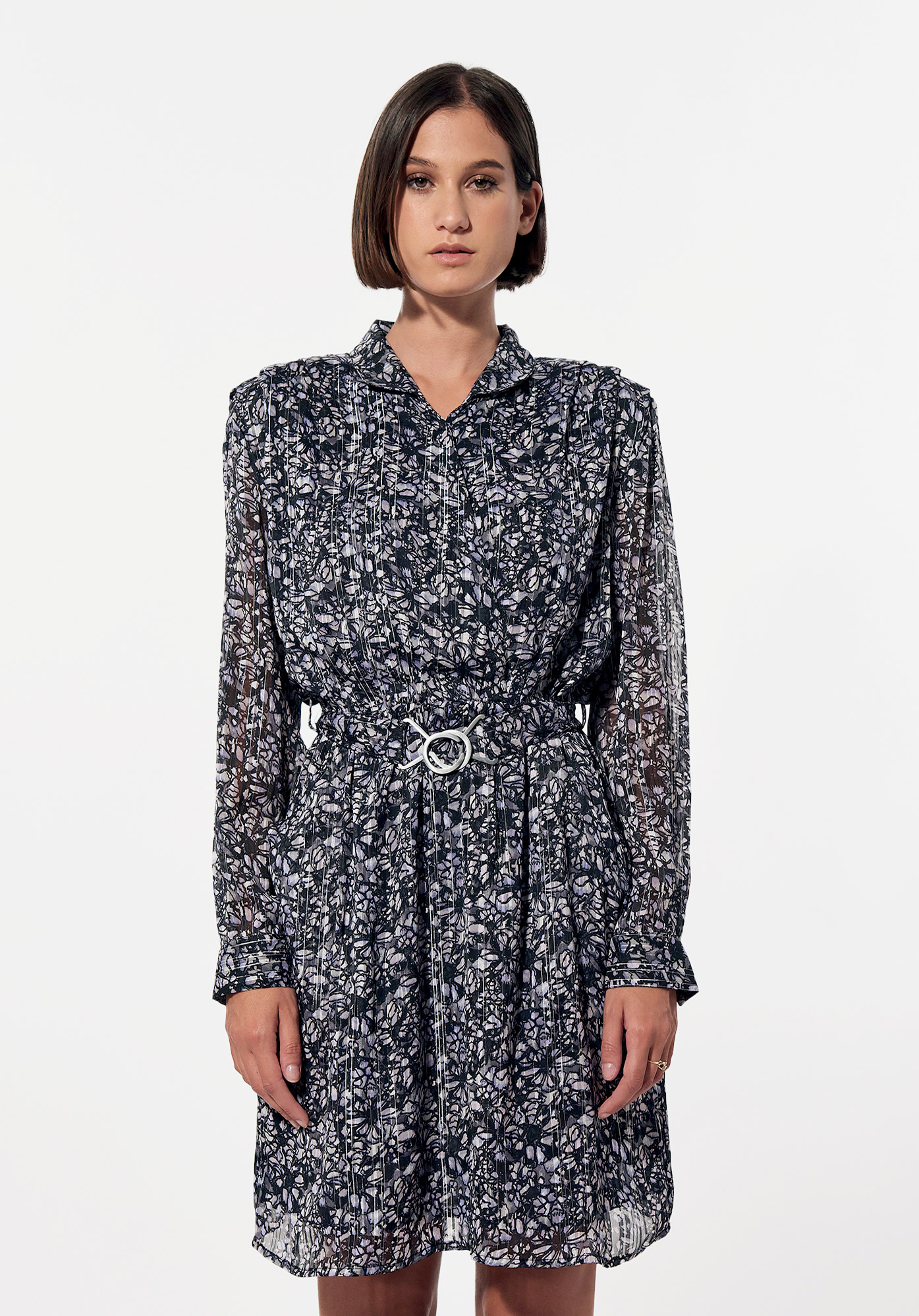 VOGUE  Robe bleue fleurie Femme en 100% polyester recyclé