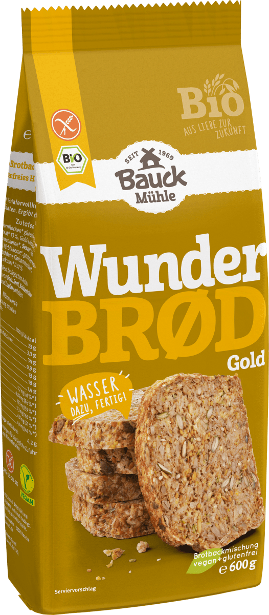 Backmischung Wunderbrot Gold, glutenfrei, 600 g